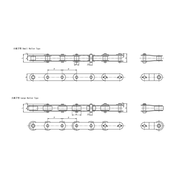 Förderketten mit doppelter Teilung