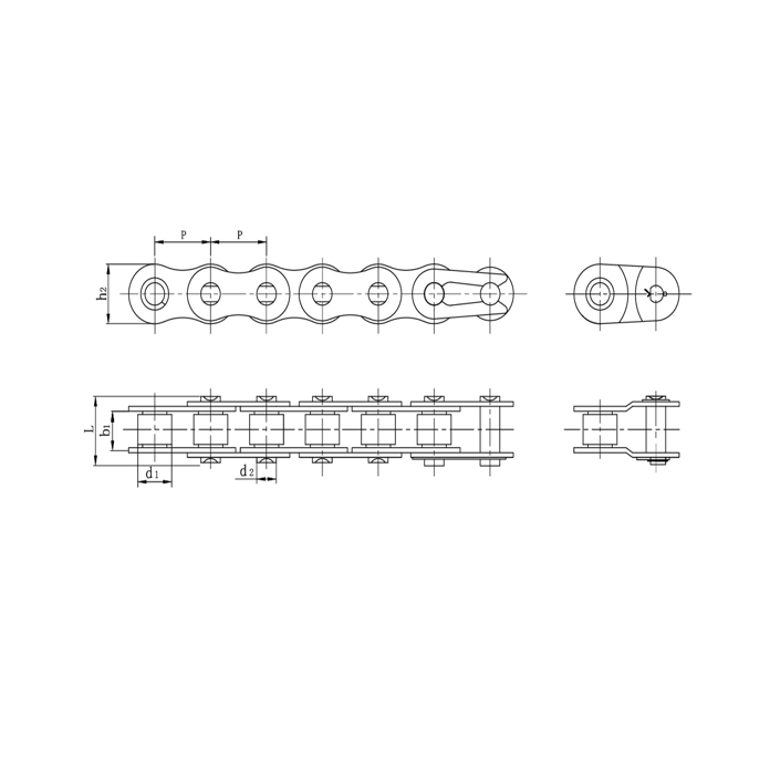 Präzisionsrollenketten aus Edelstahl mit kurzer Teilung