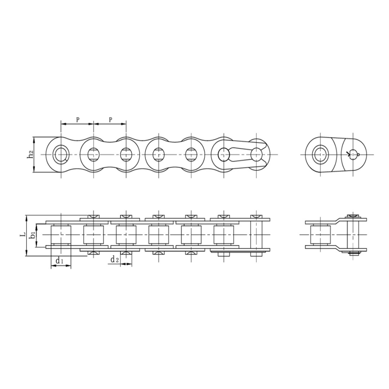 Präzisionsrollenketten aus Edelstahl mit kurzer Teilung