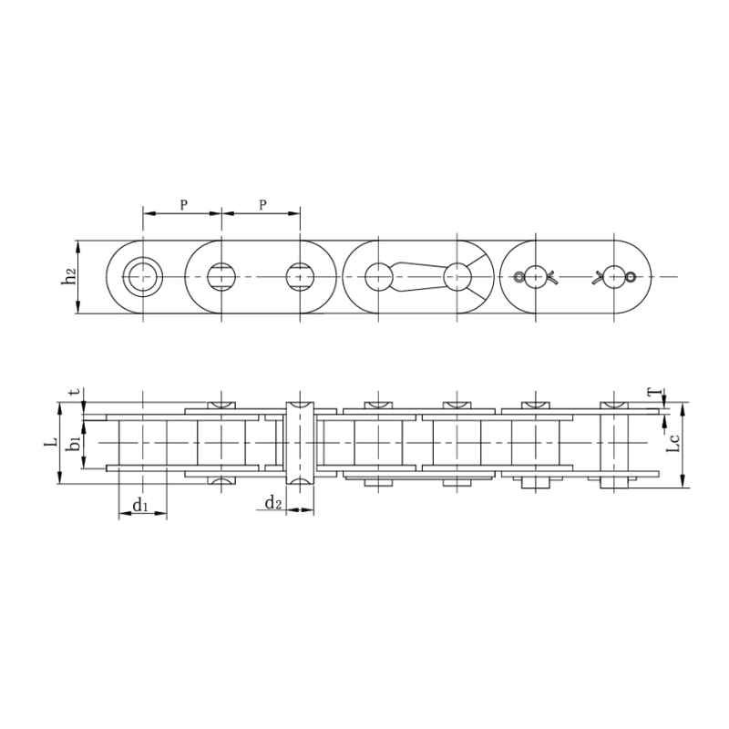 Rollenketten mit gerader Seitenplatte (B-Serie)
