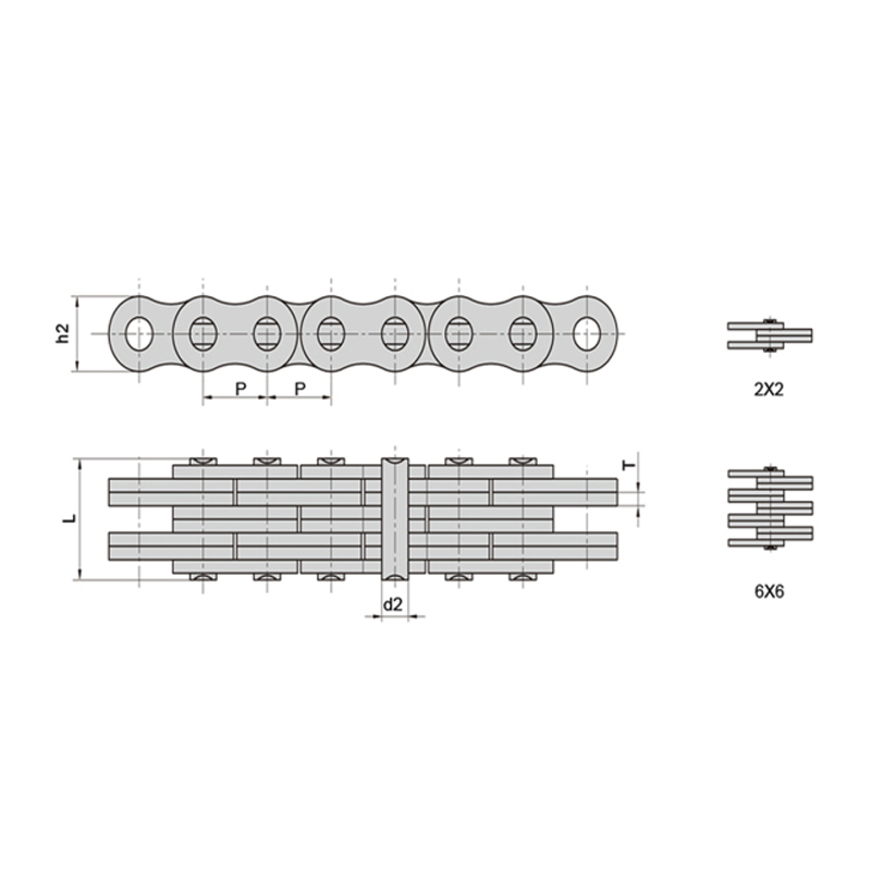 (LL-Serie) Flyerketten mit geringem Wartungsaufwand und hoher Stabilität